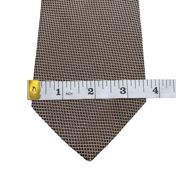 Vintage Hugo Boss Brown 100% Silk Made In Italy Neck Tie - Picture 9 of 9